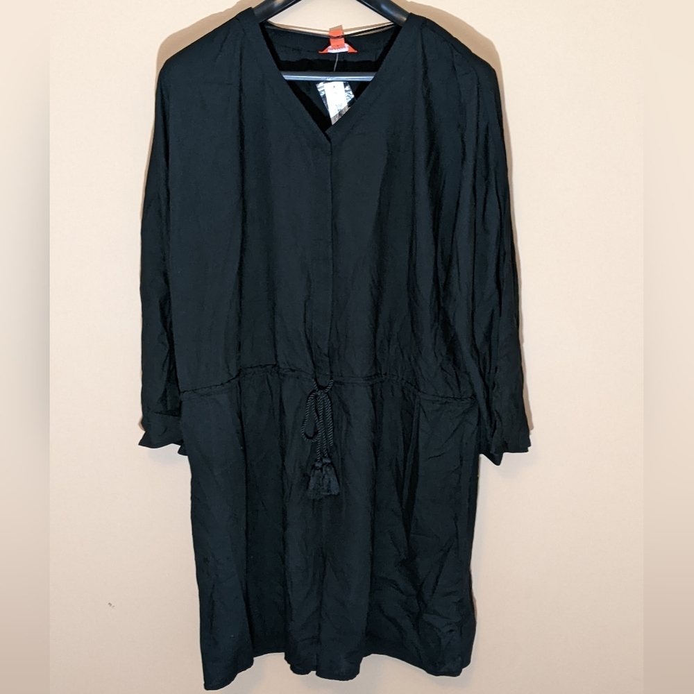 Joe Fresh| NWT Black Shorts Button Down Jumpsuit With Drawstring Viscose